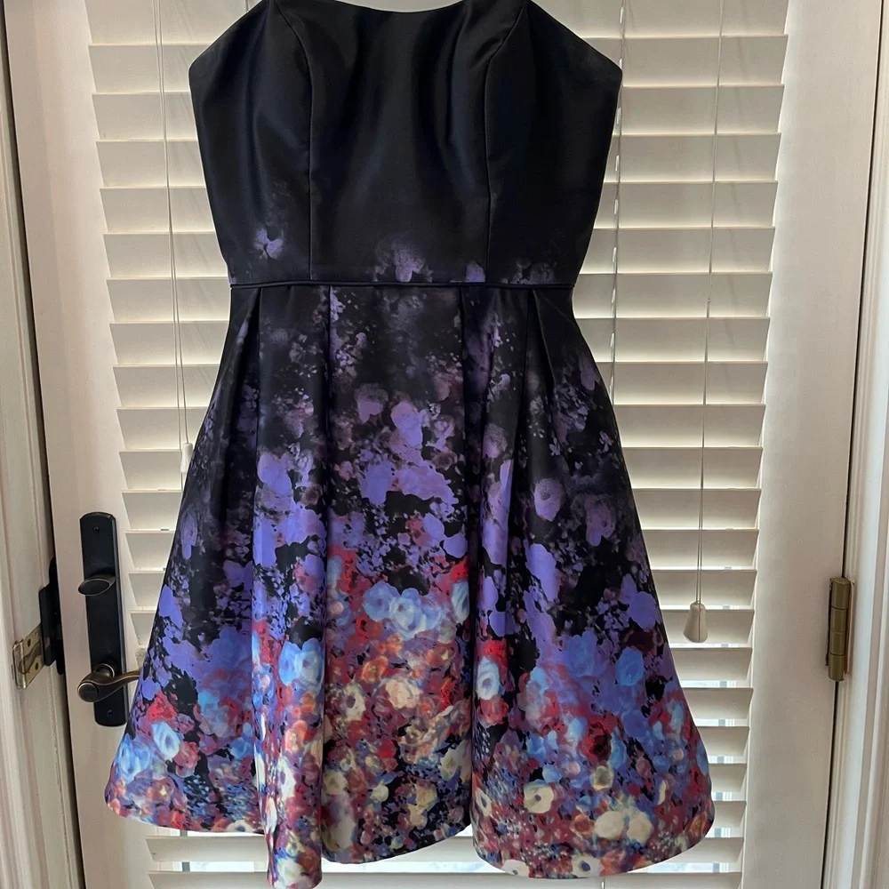 Beautiful, special event dress. Strapless Betsy &Adam corseted/floral skirt, 4 - Picture 2 of 10